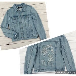 PacSun jean jacket embroidered Japan tiger dragon